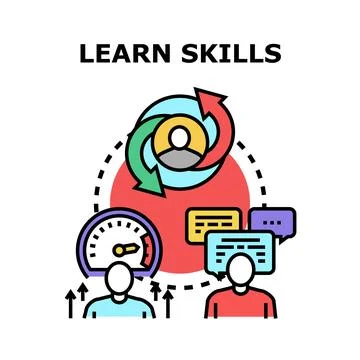 Learning skills process achieving professional development and growth Stock Illustration