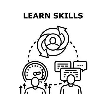 Learning skills process achieving professional development and growth Stock Illustration