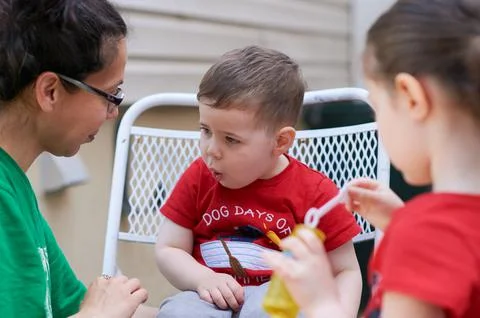 Learning soap bubbles 0286 Stock Photos