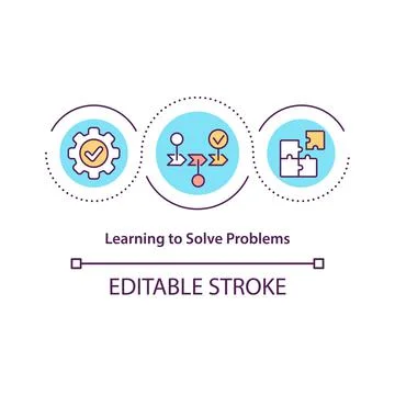 Learning to solve problems concept icon 库存插图