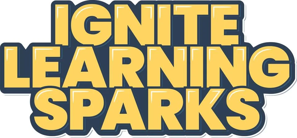 Learning Sparks Typography Vector Stock Illustration