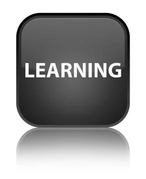 Learning special black square button Stock Illustration