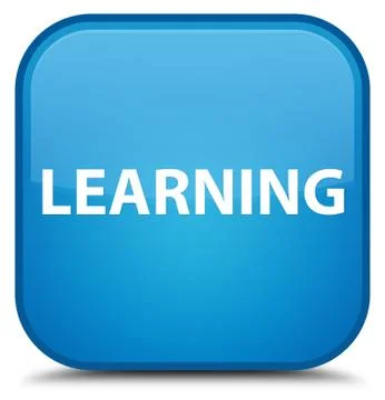 Learning special cyan blue square button 스톡 일러스트