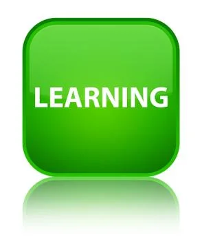 Learning special green square button Stockillustratie