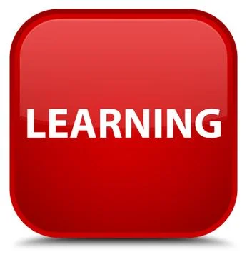 Learning special red square button Illustrazione stock