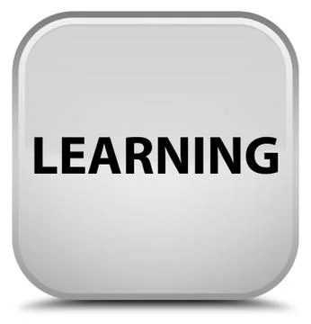 Learning special white square button Illustrazione stock