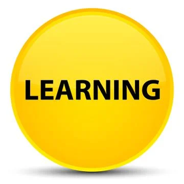 Learning special yellow round button Illustrazione stock