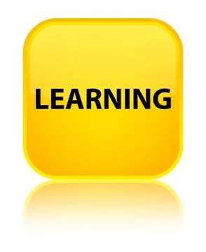 Learning special yellow square button Illustrazione stock