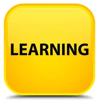 Learning special yellow square button Stock Illustration