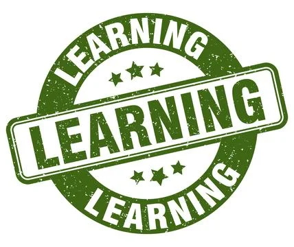 Learning stamp. learning label. round grunge sign Stock Illustration