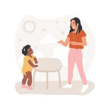 Learning to stand up isolated cartoon vector illustration Ilustración de archivo