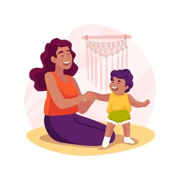 Learning to stand up isolated cartoon vector illustration. Ilustración de archivo