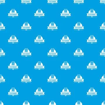Learning stationery pattern seamless blue 스톡 일러스트