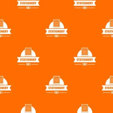 Learning stationery pattern vector orange Illustrazione stock