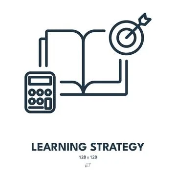 Learning Strategy Icon. Knowledge, Education, Methodology. Editable Stroke Stock Illustration
