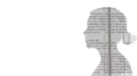 Learning stress mental failure head glitch text Foto stock