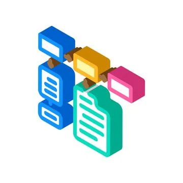 Learning structure isometric icon vector illustration Illustrazione stock