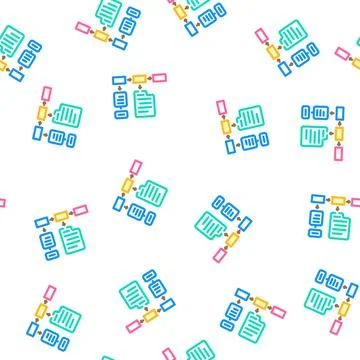 Learning structure vector seamless pattern Illustrazione stock