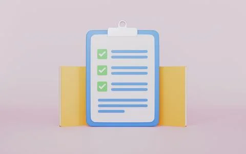 Learning studying checklist reading education task, To do list done checkmark Stock Illustration