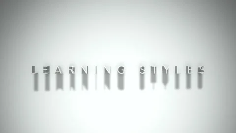LEARNING STYLES 3D title animation with shadows on a white background Stock Footage 296785887