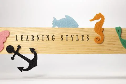 Learning styles written on a wooden patterned surface. Education and child ps Foto stock