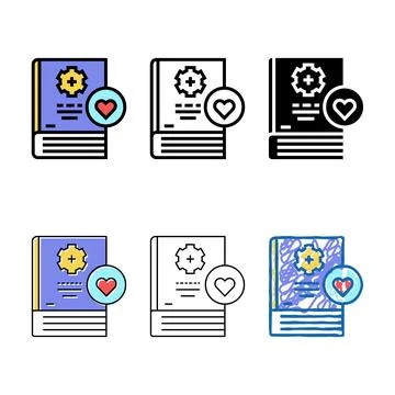 Learning stylized soft skill color icon vector Stock Illustration