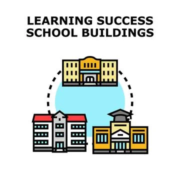 Learning success in building education system schools Ilustración de archivo
