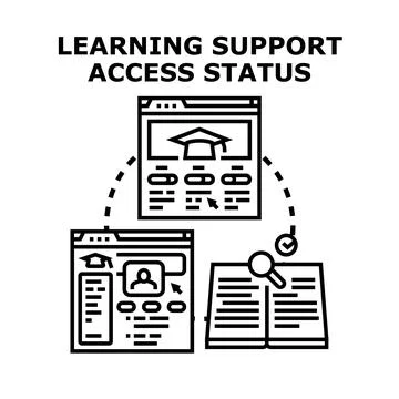 Learning support access status concept Stock Illustration