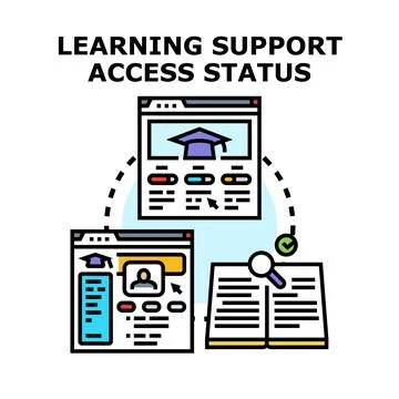 Learning support access status concept Stock Illustration