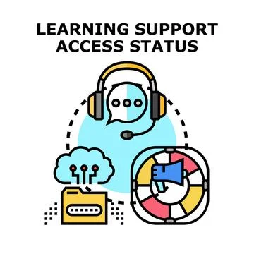 Learning support access status for online education solution 스톡 일러스트
