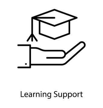 Learning support line icon Stock Illustration