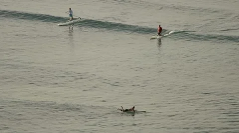 Learning to surf part 2 Stock Footage 10770075