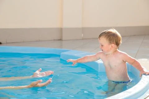 Learning to swim Stock Photos