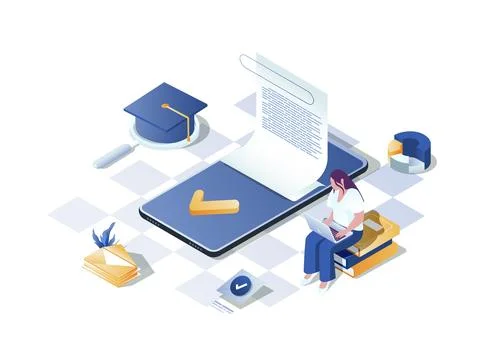 Learning System Isometric Illustration Stock-Illustration