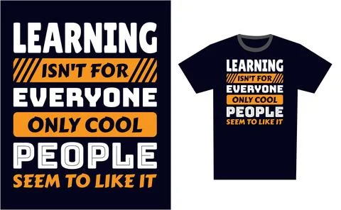 Learning T Shirt Design Template Vector Stock Illustration