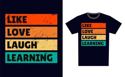 Learning T Shirt Design Template Vector Stock Illustration
