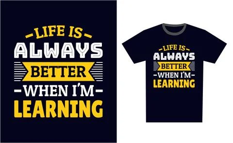 Learning T Shirt Design Template Vector Stock Illustration