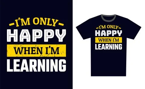Learning T Shirt Design Template Vector Stock Illustration