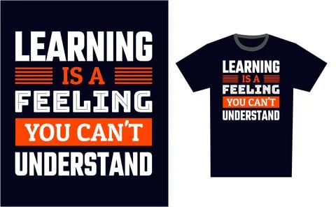 Learning T Shirt Design Template Vector Illustrazione stock