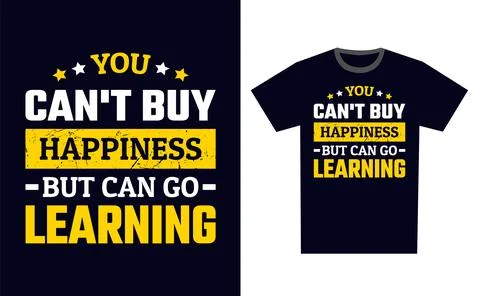 Learning T Shirt Design Template Vector Stock Illustration