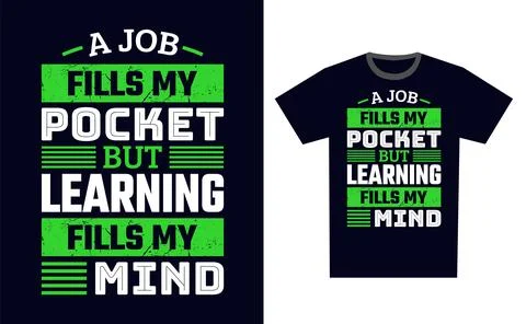 Learning T Shirt Design Template Vector Illustrazione stock