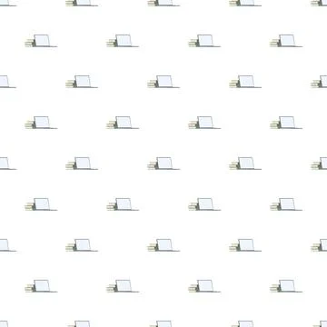 Learning technology books laptop seamless pattern background Stock Illustration