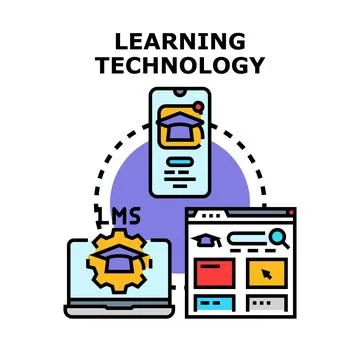 Learning technology concept integrating online education platforms Stock Illustration
