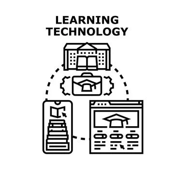 Learning technology concept in modern education system Stock Illustration
