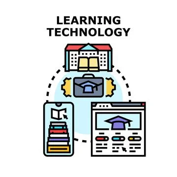 Learning technology concept in modern education system Stock Illustration