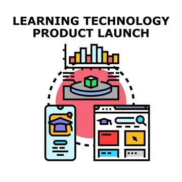 Learning technology product launch concept marketing strategy Иллюстрация