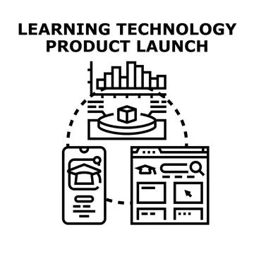 Learning technology product launch concept marketing strategy Stock Illustration