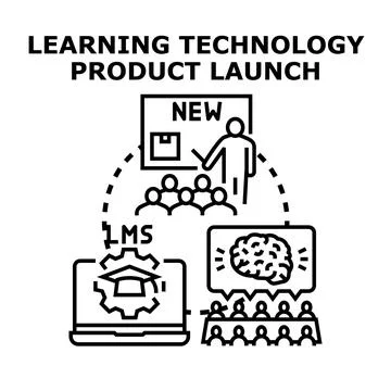 Learning technology product launch for education system Иллюстрация