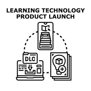 Learning technology product launch innovation developing educational platform Stock Illustration