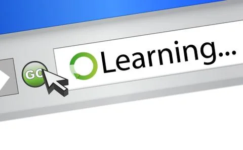 Learning text on computer screen browser イラスト素材